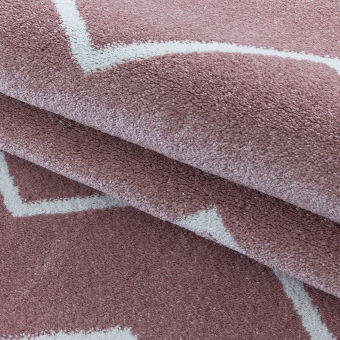 Rio Zigzag vloerkleed hoogpolig rechthoek 160x230cm roos