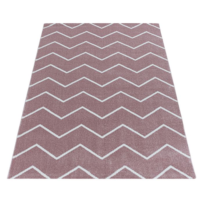 Rio Zigzag vloerkleed hoogpolig rechthoek 160x230cm roos
