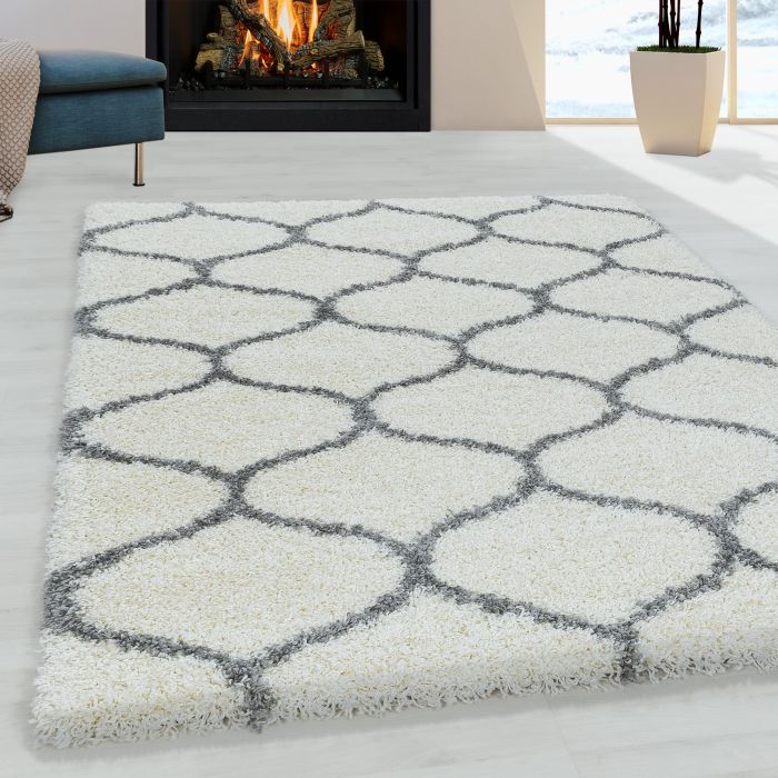 Salsa Shaggy vloerkleed hoogpolig rechthoek 60x110cm crème