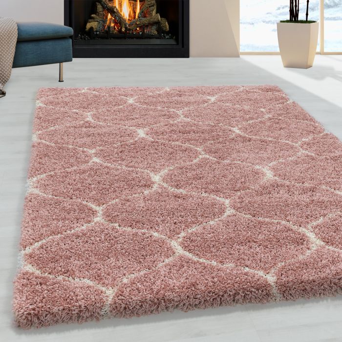 Salsa Shaggy vloerkleed hoogpolig rechthoek 120x170cm roos