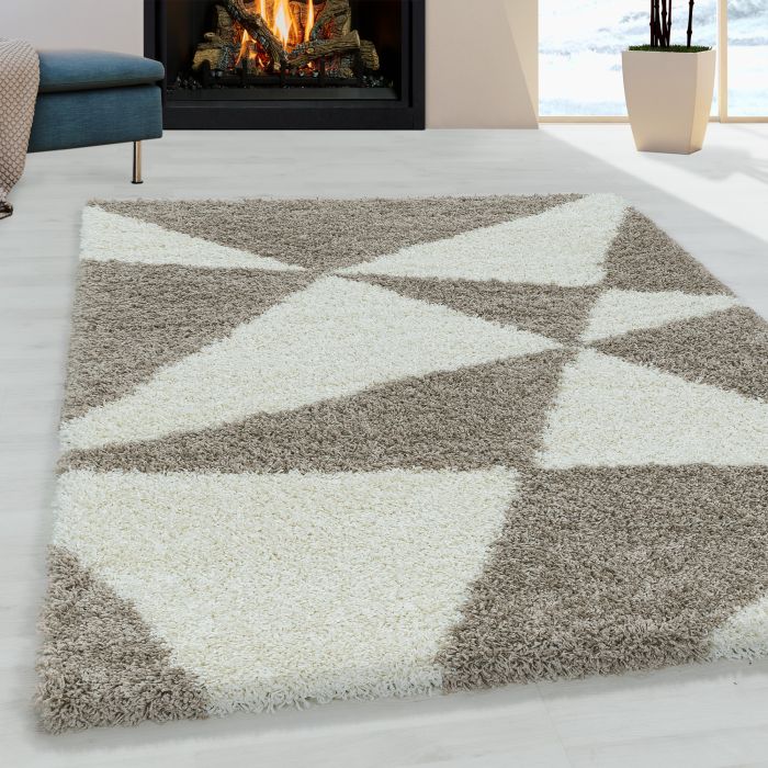Tango Shaggy vloerkleed hoogpolig rechthoek 240x340cm beige