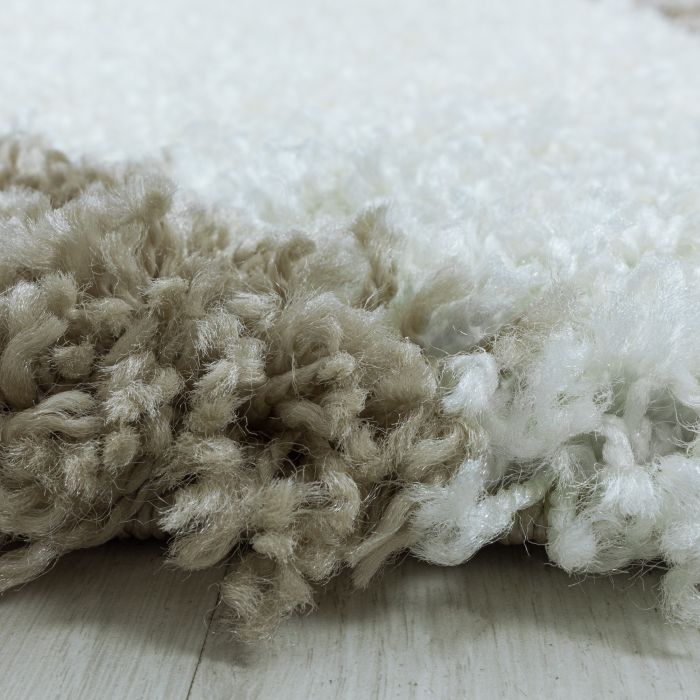 Tango Shaggy vloerkleed hoogpolig rond Ø 80cm beige