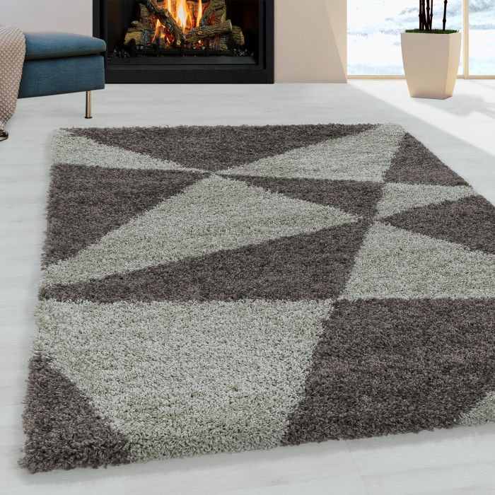 Tango Shaggy vloerkleed hoogpolig rechthoek 240x340cm taupe