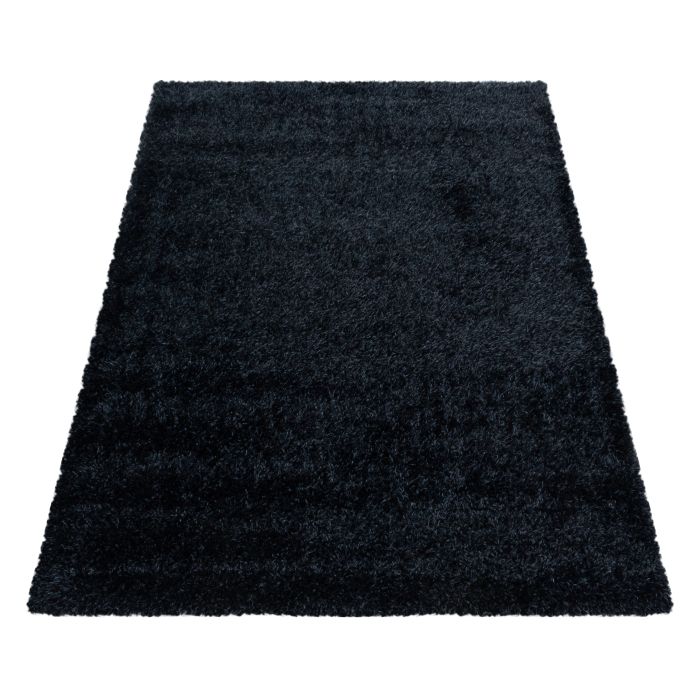 Brilliant Shaggy vloerkleed hoogpolig rechthoek 80x150cm zwart