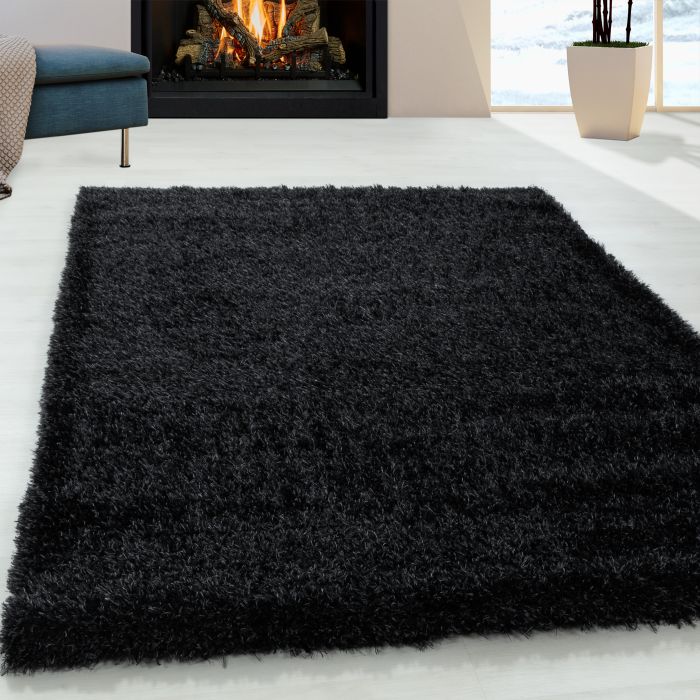 Brilliant Shaggy vloerkleed hoogpolig rechthoek 280x370cm zwart