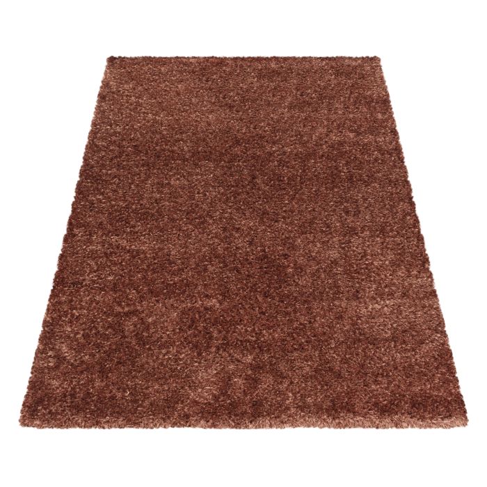 Brilliant Shaggy vloerkleed hoogpolig loper 80x250cm koper