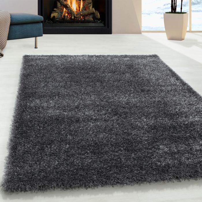 Brilliant Shaggy vloerkleed hoogpolig rechthoek 140x200cm grijs