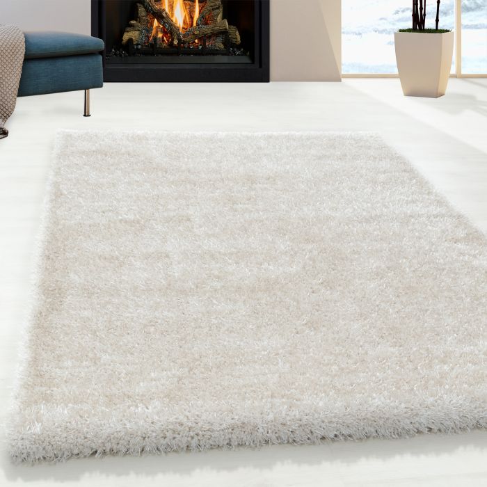 Brilliant Shaggy vloerkleed hoogpolig rechthoek 60x110cm natuurkleur
