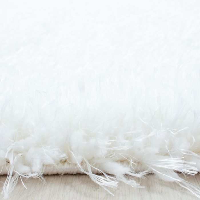 Brilliant Shaggy vloerkleed hoogpolig rechthoek 60x110cm sneeuw