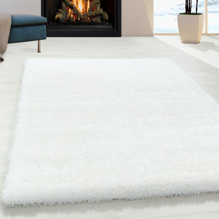 Brilliant Shaggy vloerkleed hoogpolig rechthoek 160x230cm sneeuw