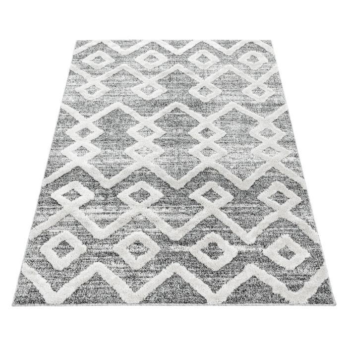 Pisa Kite vloerkleed hoogpolig rechthoek 160x230cm grijs
