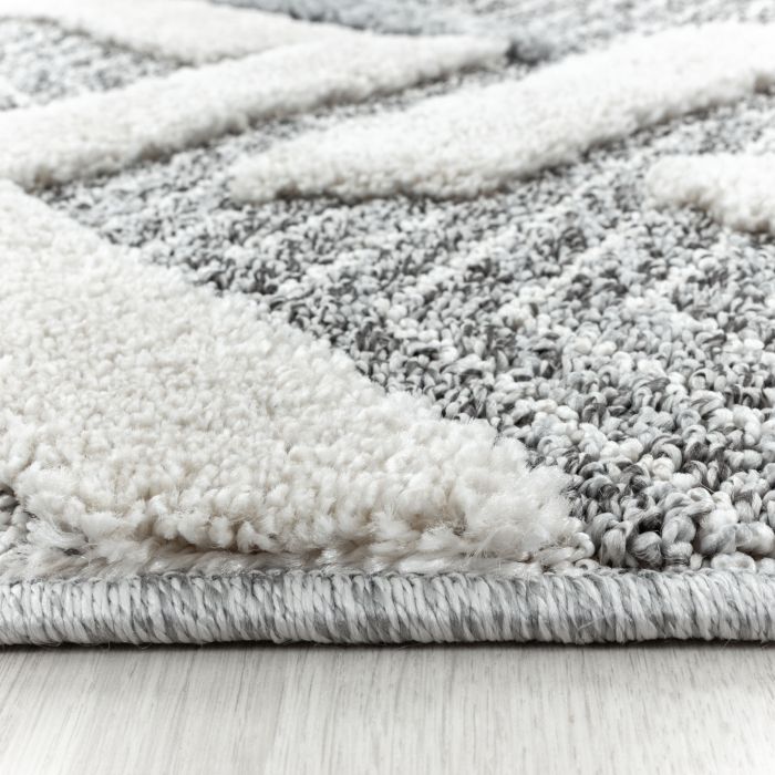 Pisa Zigzag vloerkleed hoogpolig rechthoek 280x370cm grijs