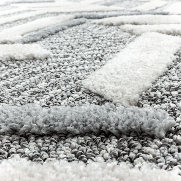Pisa Zigzag vloerkleed hoogpolig rechthoek 280x370cm grijs