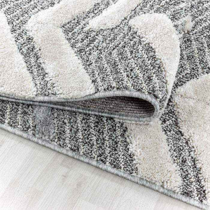 Pisa Zigzag vloerkleed hoogpolig rechthoek 280x370cm grijs