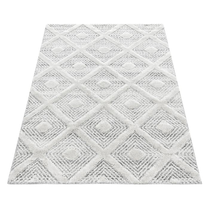 Pisa Rheng vloerkleed hoogpolig rechthoek 240x340cm grijs
