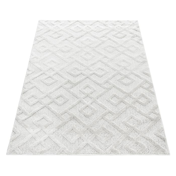 Pisa Square vloerkleed hoogpolig rechthoek 120x170cm crème