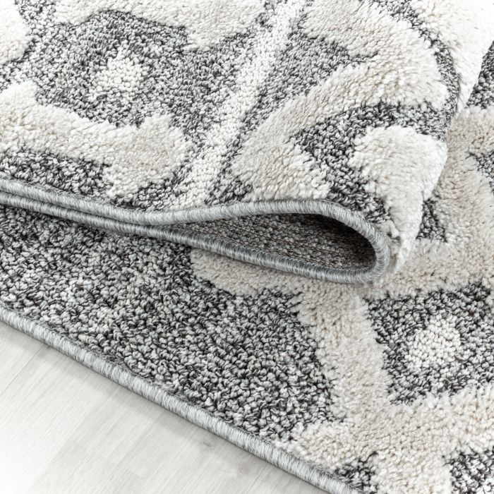 Pisa Wavy vloerkleed hoogpolig rond Ø 200cm grijs