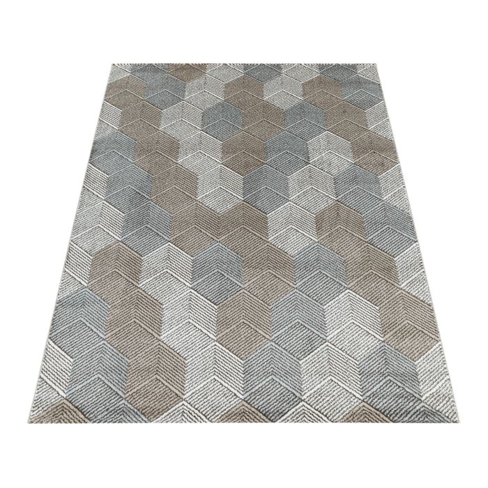 Royal Hexagon vloerkleed laagpolig rechthoek 120x170cm beige