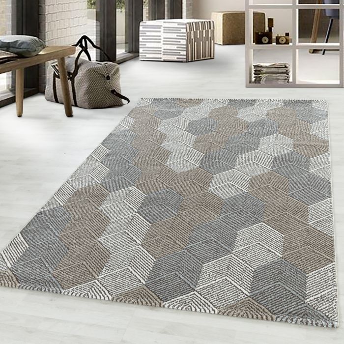 Royal Hexagon vloerkleed laagpolig rechthoek 120x170cm beige