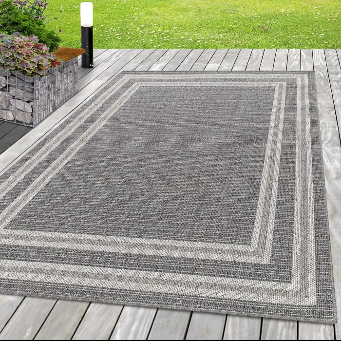 Aruba Meydan buitenkleed platgeweven rechthoek 200x290cm jute grijs