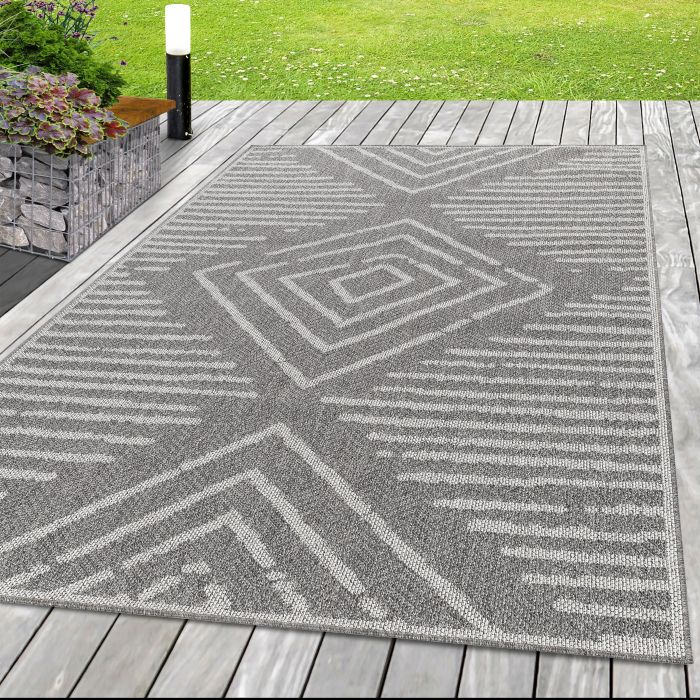 Aruba Aim buitenkleed platgeweven loper 80x250cm grijs