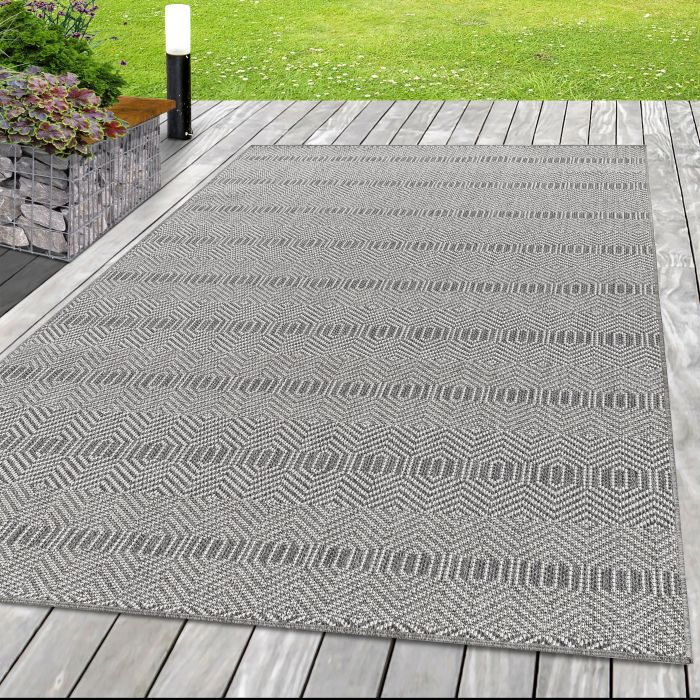 Aruba Frequen buitenkleed platgeweven rechthoek 200x290cm grijs