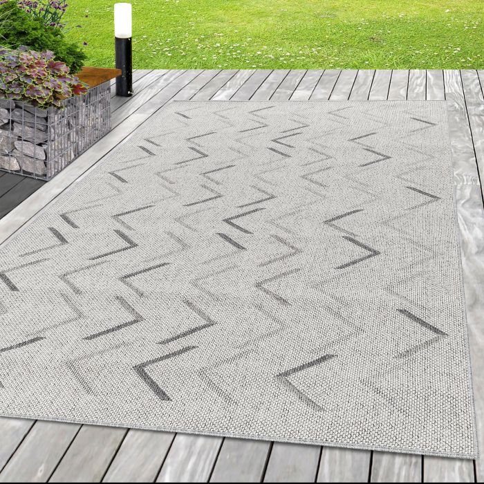 Aruba Wavy buitenkleed platgeweven loper 80x250cm crème