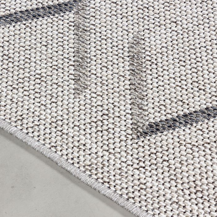 Aruba Wavy buitenkleed platgeweven loper 80x250cm crème