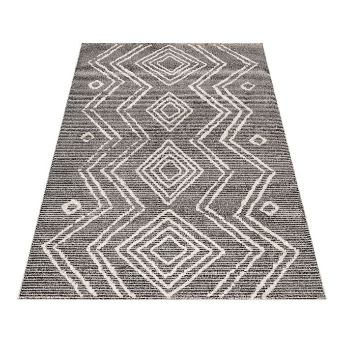 Taznaxt Berber vloerkleed laagpolig rechthoek 120x170cm zwart