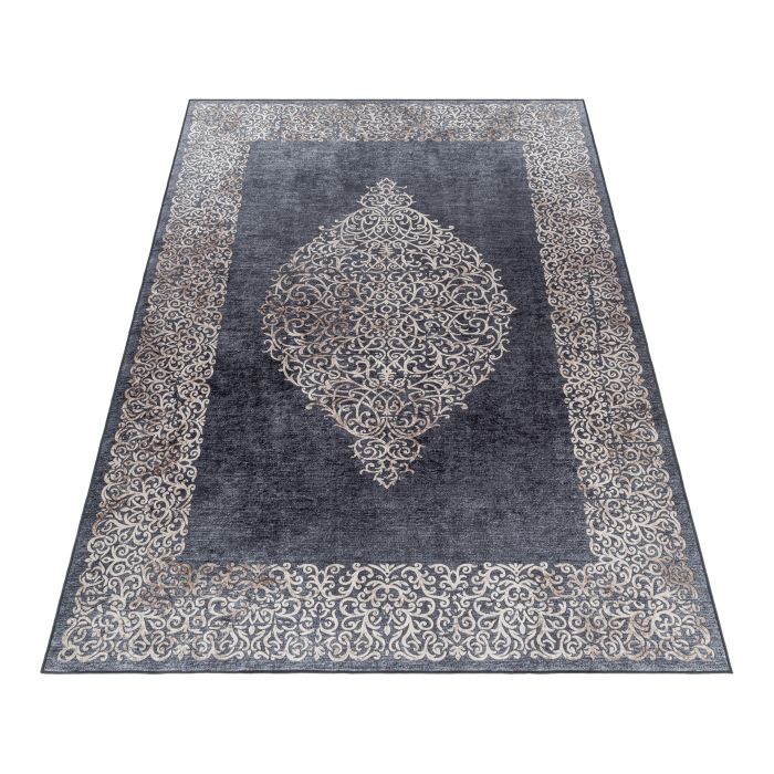 Fiesta Nouristan antislip vloerkleed platgeweven rechthoek 160x230cm zwart