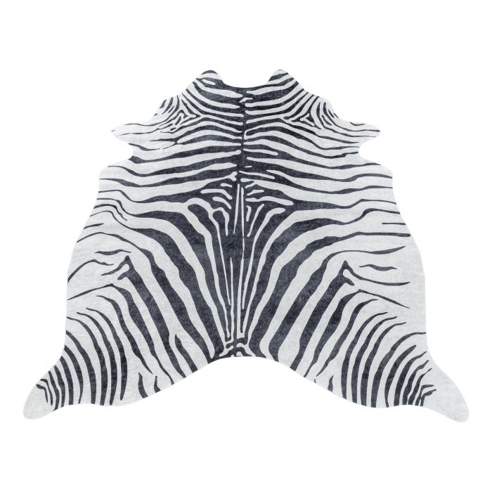 Etosha Zebra antislip vloerkleed platgeweven rechthoek 150x200cm imitatie dierenhuid zwart
