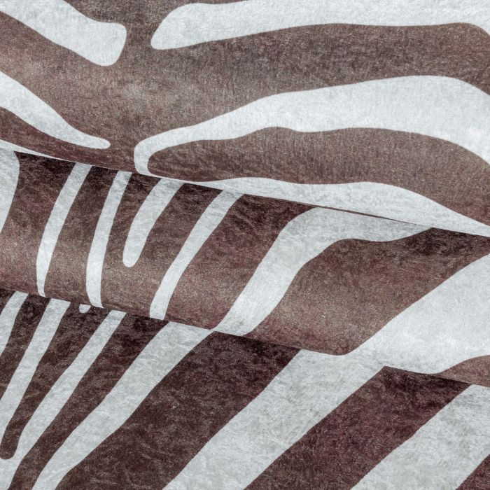 Etosha Zebra antislip vloerkleed platgeweven rechthoek 100x135cm imitatie dierenhuid bruin