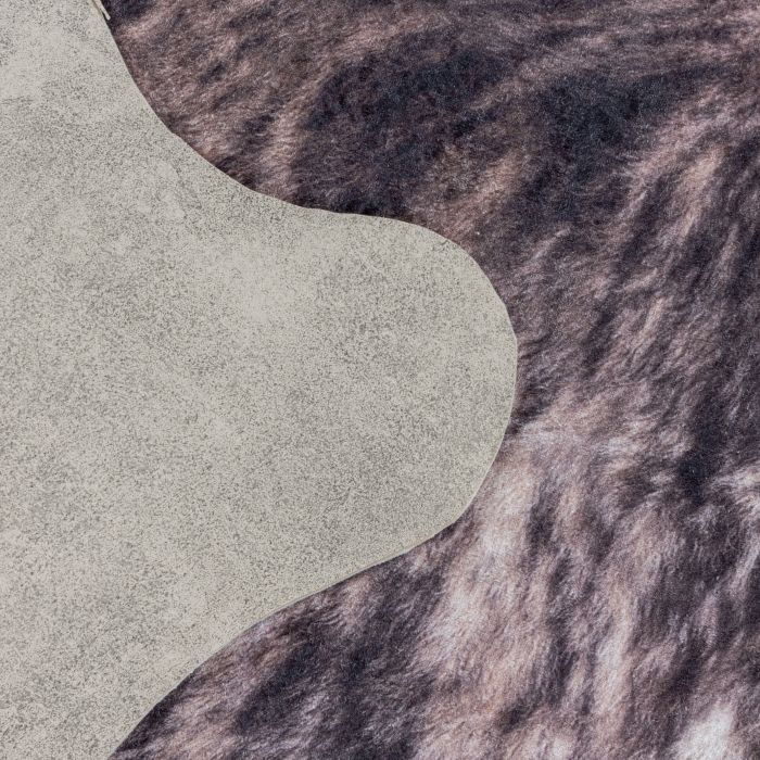 Etosha Dikdiks antislip vloerkleed platgeweven rechthoek 150x200cm imitatie dierenhuid bruin