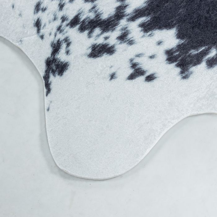 Etosha Holstein antislip vloerkleed platgeweven rechthoek 150x200cm imitatie dierenhuid zwart