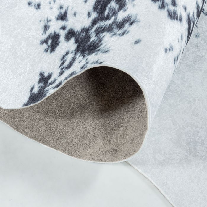Etosha Holstein antislip vloerkleed platgeweven rechthoek 150x200cm imitatie dierenhuid zwart