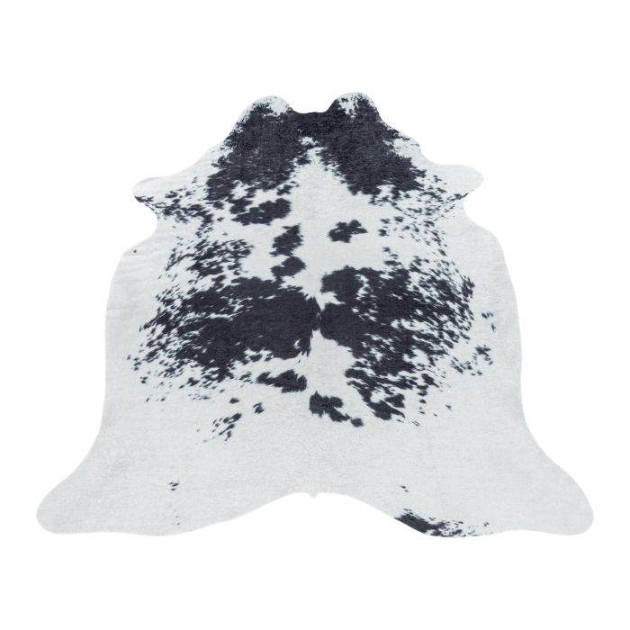 Etosha Holstein antislip vloerkleed platgeweven rechthoek 150x200cm imitatie dierenhuid zwart