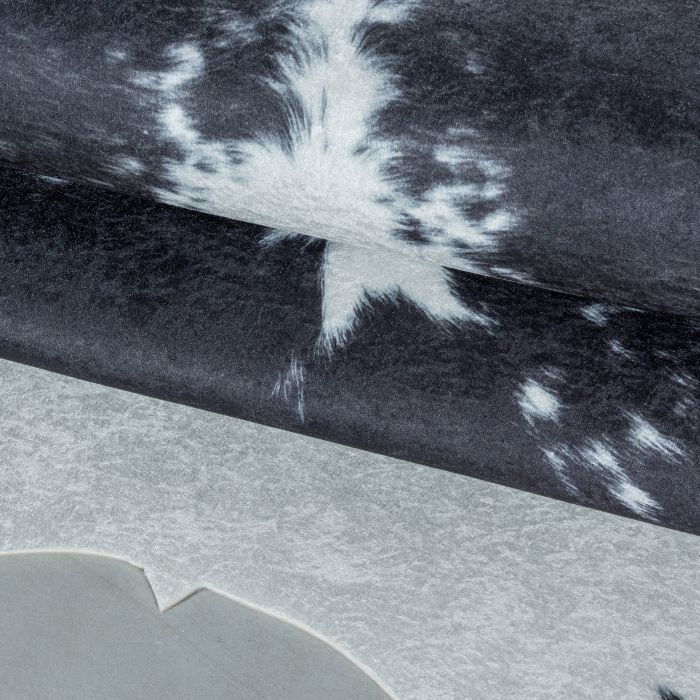 Etosha Holstein antislip vloerkleed platgeweven rechthoek 150x200cm imitatie dierenhuid zwart