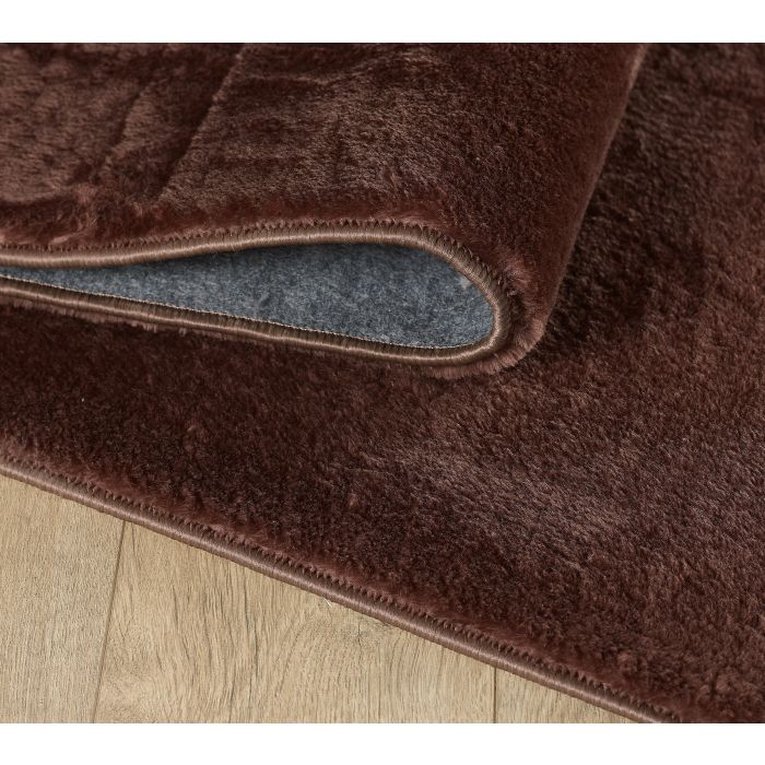 Catwalk antislip vloerkleed laagpolig rond Ø 80cm bruin