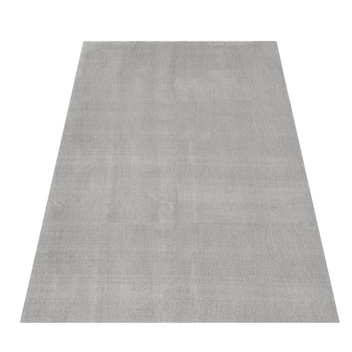 Catwalk antislip vloerkleed laagpolig rechthoek 60x100cm zilverkleur