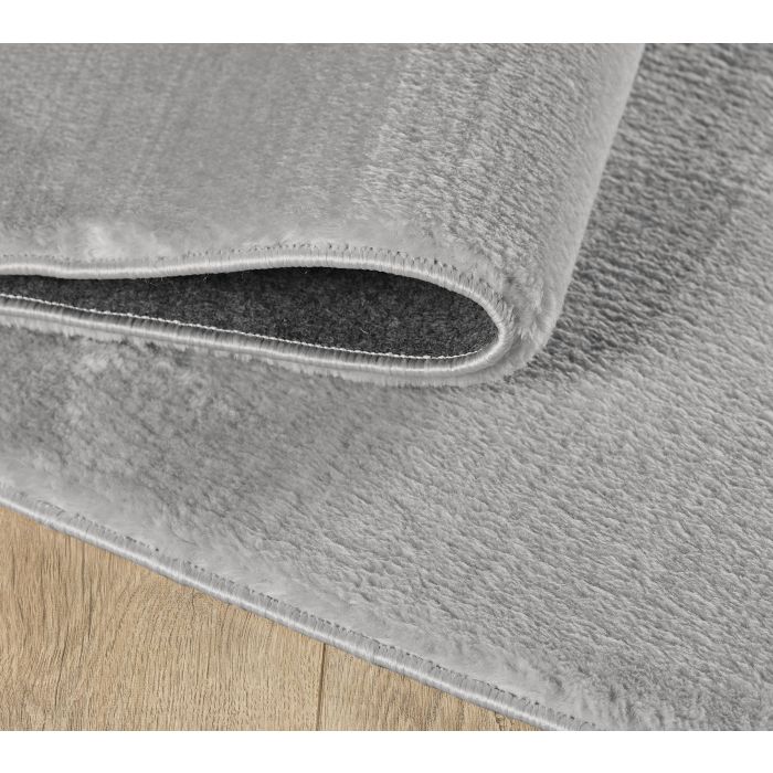 Catwalk antislip vloerkleed laagpolig rechthoek 60x100cm zilverkleur