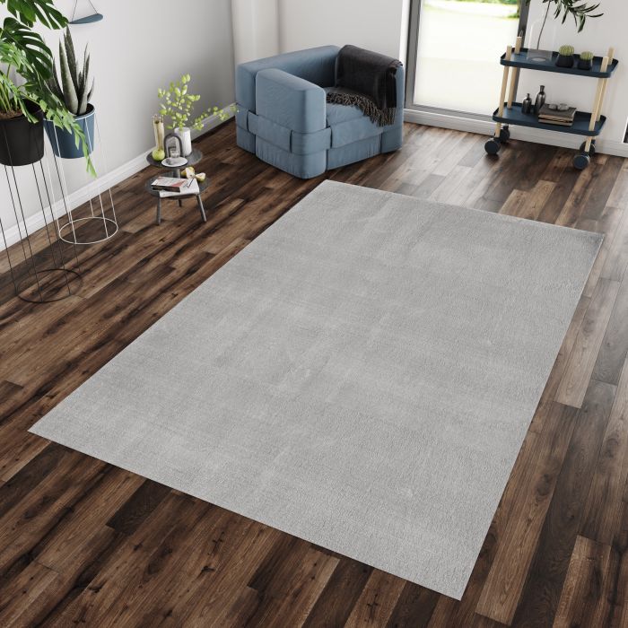 Catwalk antislip vloerkleed laagpolig rechthoek 60x100cm zilverkleur