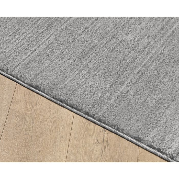 Catwalk antislip vloerkleed laagpolig rechthoek 60x100cm zilverkleur