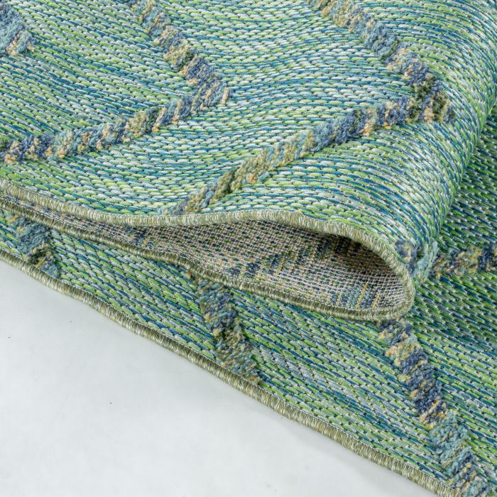 Bahama Wavy buitenkleed hoog-laagpolig rechthoek 200x290cm groen
