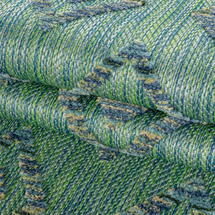 Bahama Wavy buitenkleed hoog-laagpolig rechthoek 200x290cm groen