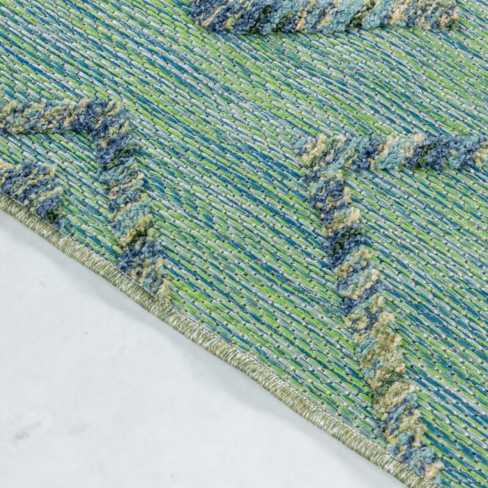 Bahama Wavy buitenkleed hoog-laagpolig rechthoek 200x290cm groen