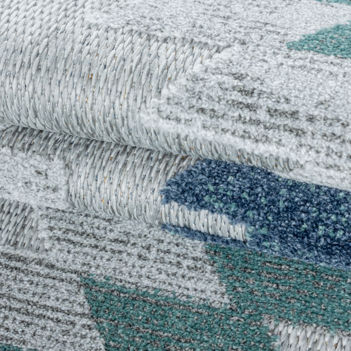 Bahama Jaky buitenkleed hoog-laagpolig loper 80x250cm blauw