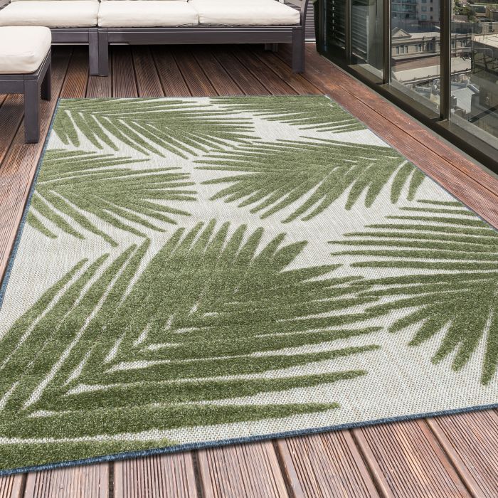 Bahama Palm buitenkleed hoog-laagpolig rechthoek 120x170cm groen