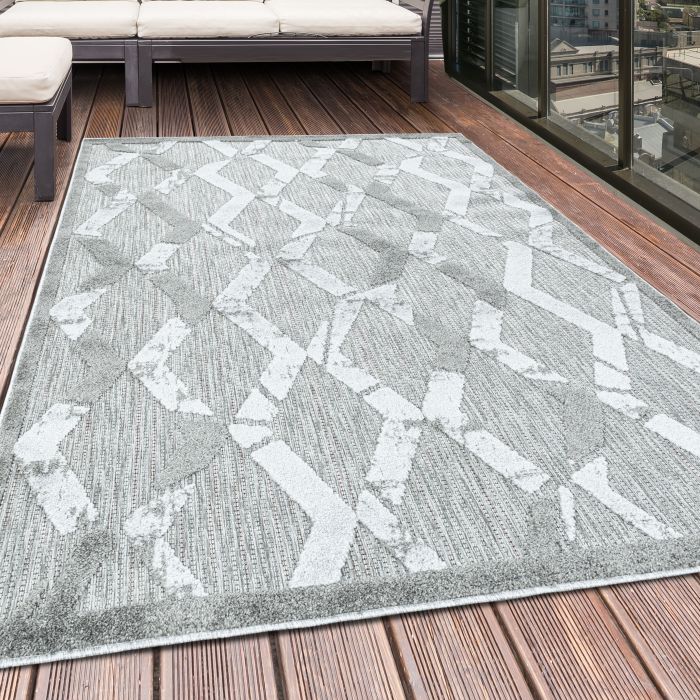 Bahama Xury buitenkleed hoog-laagpolig rechthoek 80x150cm grijs