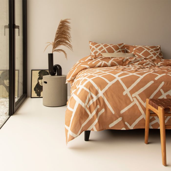 Damai Kline 2-persoons dekbedovertrekset 200x220cm katoen karamel