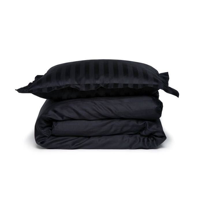 Damai Linea Lits-jumeaux dekbedovertrekset 240x220cm satijn onyx zwart